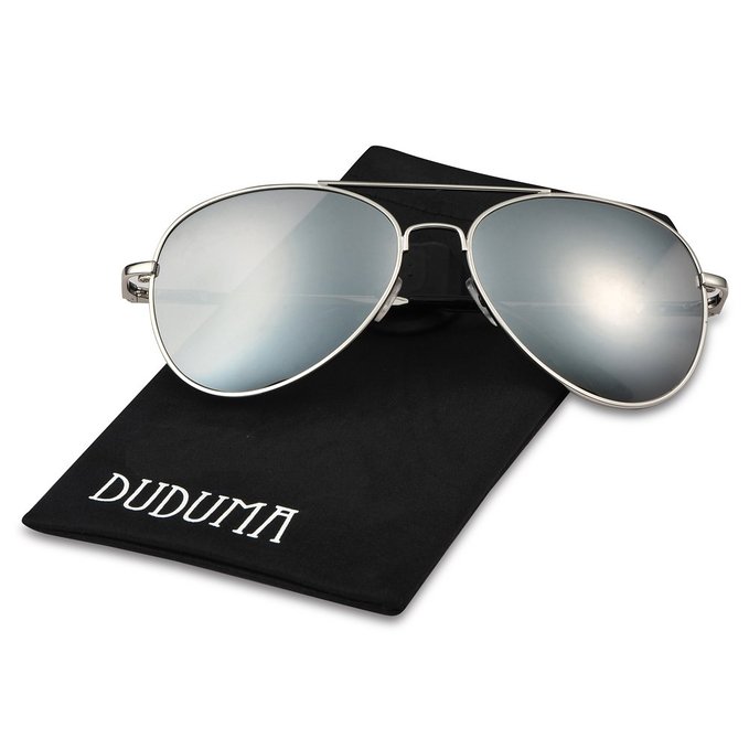 Duduma Premium Full Mirrored Aviator Sunglasses w/ Flash Mirror Lens Uv400