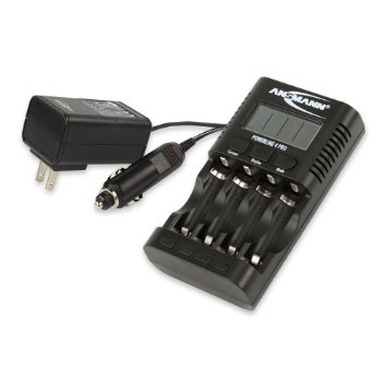 ANSMANN Powerline 4 Pro Battery Charger with Display Capacity Test, Discharge function & Maintenance Station for AAA/AA/USB