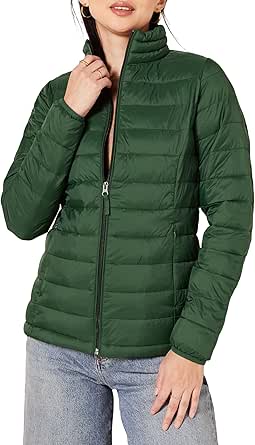 Amazon Essentials Women's Lightweight Long-Sleeve Water-Resistant Packable Puffer Jacket (Available in Plus Size)