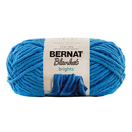 Bernat Blanket Brights Yarn-(6) Super Bulky Gauge -5.3 oz -  Busy Blue  -  Machine Wash & Dry