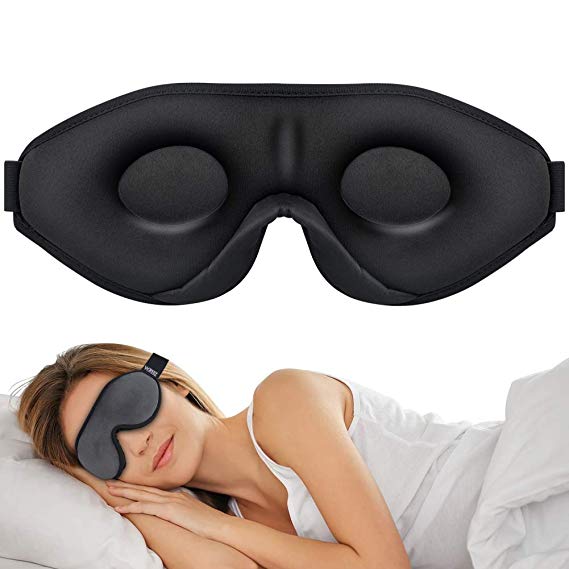 VAGREEZ Sleep Mask for Women & Men, Upgraded 3D Contoured Eye Mask for Sleeping, 100% Light Blocking Blindfold with Adjustable Strap Ultra Soft Breathable Sleeping Mask for Travel/Nap