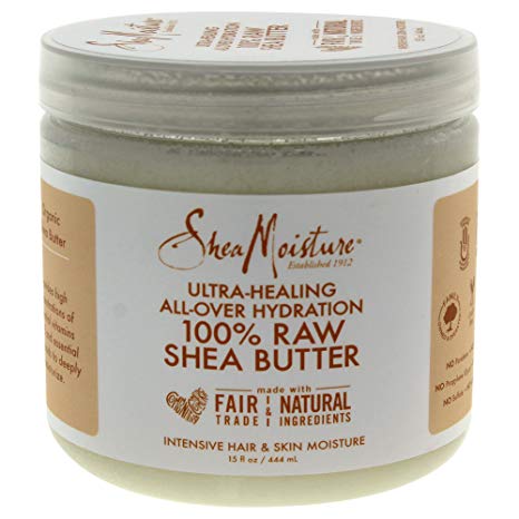 Shea Moisture 100% Raw Shea Butter Intensive Hair & Skin Moisture for Unisex - 15 oz Oil.