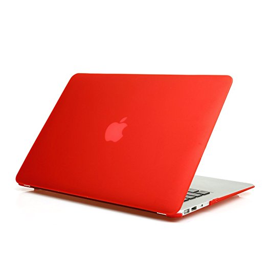 TNP MacBook Air 13 Case (Red) - Soft-Touch Plastic Matte Hard Shell Protective Case Cover Skin for Apple MacBook Air 13 Inch A1466 A1369