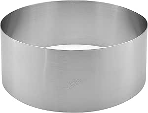 Ateco Round Cake Ring Dessert Mold, 3" High x 7.875" Diameter, Stainless Steel