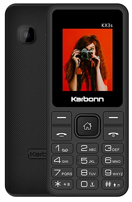 Karbonn KX3s (Black) 1000mAh Battery, Dual Sim, 1.8 Inch, Wireless FM with Recording, Camera, Basic Phone, 108 Days Replacement Warranty KEYPAD Phone