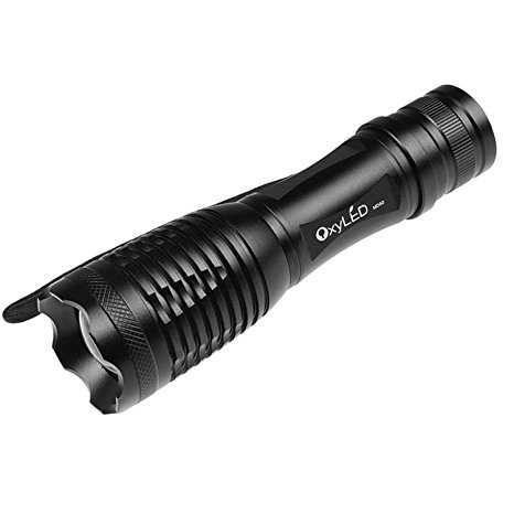 [Concise Version]OxyLED MD50 CREE T6 LED Flashlight Bundlen, Zoomable Portable Flashlight with IPX-6 Resistant, Durable Aluminum Alloy Material