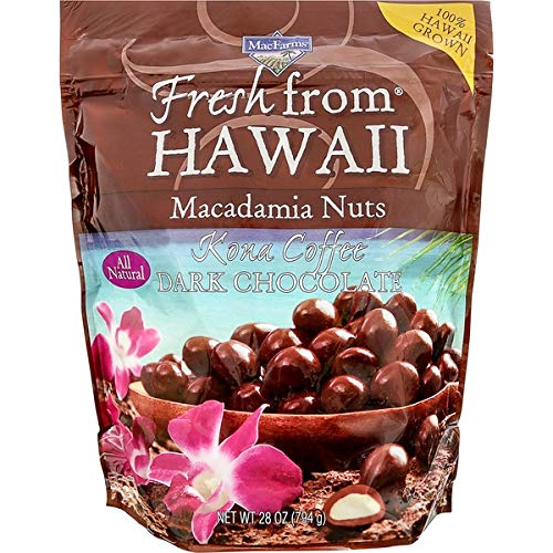 MacFarms Kona Coffee Dark Chocolate Macadamia Nuts Hawaii Grown 28 oz.