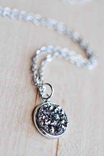 Charcoal Druzy Pendant Necklace