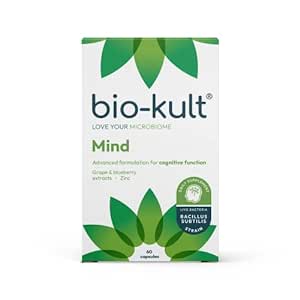 Bio-Kult Mind Live Bacteria Supplement Targeting Cognitive Function with Added Wild Blueberry and Grape Extracts, Zinc Citrate, 42 g BK-055, 60 Capsules