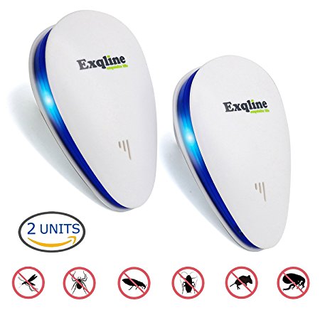 ultrasonic Pest Repeller [2018 UPGRADED] - Plug-In Insect Repellent, Eco-Friendly Indoor Pest Control with Night Light Against Rodents, Mice, Cockroach, Flies, Roaches, Ants, Spiders, Fleas (2 Pack)