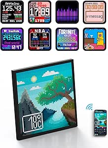 Divoom Pixoo-64 LED Pixel Display Frame - Smart Digital Art Frame with WiFi Control, 64x64 Resolution, Customizable Pixel Art, and App Connectivity - Perfect for Home Decor and Gaming Enthusiasts