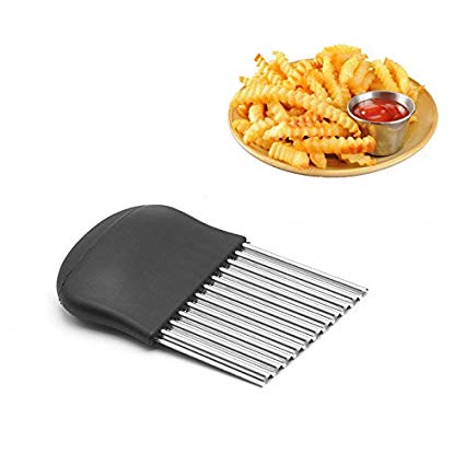 Stainless Steel Crinkle Cutter Kitchen Gadget Cutting Tool For Chopping Potato Vegetable Fruit Waffle Fries Size 14 X 9cm