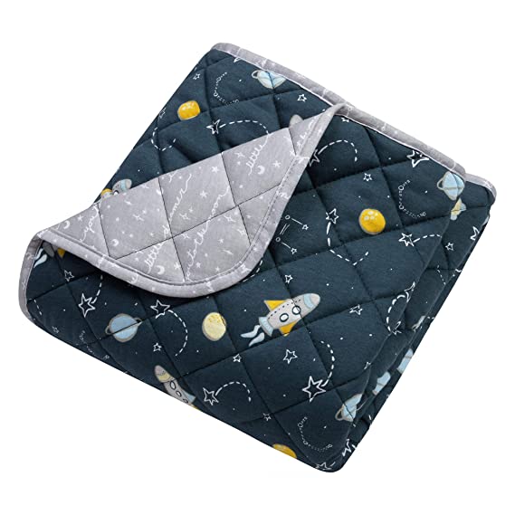 Trend Lab Quilted Jersey Baby Blanket, Rockets