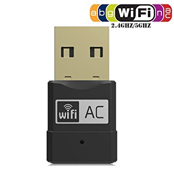 Merkmak Mini Wireless Dual Band 802.11ac Portable USB WiFi 5Ghz 2.4Ghz 433Mpbs Adapter RTL8811AU for Win 7 8 10 Mac Linux