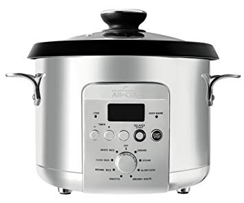 All-Clad NK500 Electric Multi Rice Cooker 4 Qt Grain, Stainless Steel