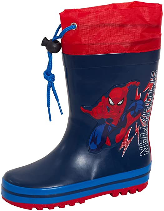 Marvel Spiderman Tie Top Wellington Boots Boys Wellies Super Hero Wellingtons Girls Rain Snow Welly Shoes