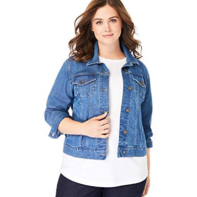 Woman Within Women's Plus Size Stretch Denim Jacket