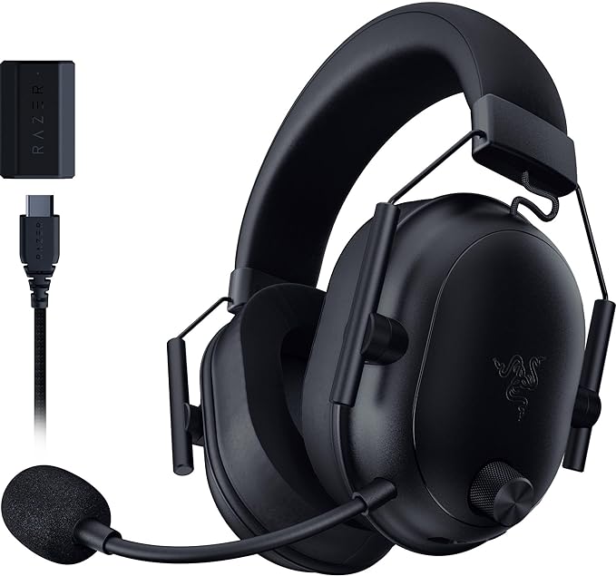 Razer BlackShark V2 HyperSpeed - Wireless Ultra-Lightweight Esports Headset (280g, HyperClear Super Wideband Mic, TriForce Titanium 50 mm Drivers) Black