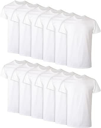 Hanes Men's Cotton, Moisture-Wicking Crew Tee Undershirts, Multi-Packs Available