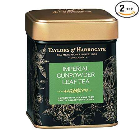 Taylors of Harrogate Imperial Gunpowder Green Tea Loose Leaf, 4.41 Ounce Tin (Pack of 2)