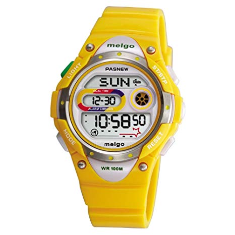 Jewtme LED Waterproof 100m Sports Digital Watch for Children Girls Boys With Three Alarms