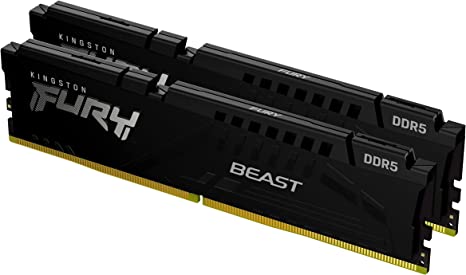 Kingston Fury Beast DDR5 32GB (2x16GB) 5200MHz CL40 DIMM Desktop Gaming Memory Kit of 2 - KF552C40BBK2-32, Black