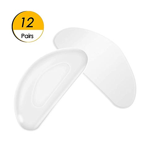 Eyeglass Nose Pads, Auzky Stick on Silicone Adhesive Nose Pads for Glasses, Eyeglasses, Sunglasses - 12 Pairs (Clear)