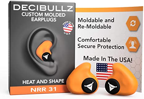 Decibullz - Custom Molded Earplugs, 31dB Highest NRR, Comfortable Hearing Protection for Shooting, Travel, Swimming, Work and Concerts