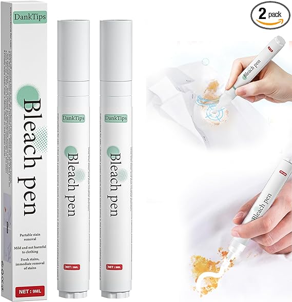 Bleach Pen,Bleach Pen for Clothing,Stain Remover Pen,Travel Size Toiletries,Travel Essentials,Travel Accessories,Instantly Remove New Stains -2PCS