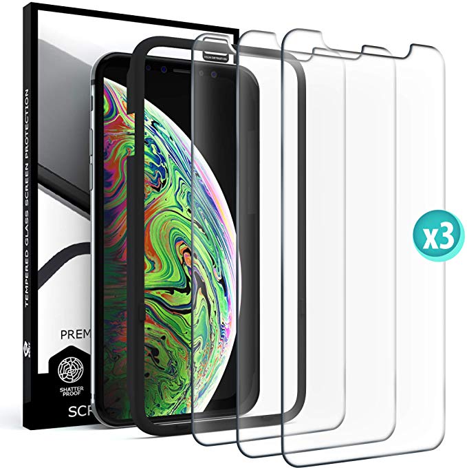 Screen Protector for iPhone X - iPhone Xs - iPhone 11 Pro - Film Tempered Glass Scratch Resistant Impact Shield Glass Case Friendly Anti Fingerprint