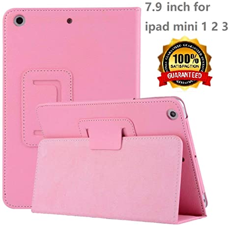 iPad Mini 1/2/3 Case - Corner Protection Stand Smart Cover Case with Auto Sleep/Wake Feature for Apple iPad Mini 1 / iPad Mini 2 / iPad Mini 3 (Pink 03) …