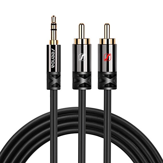 3.5mm Audio Cable to RCA, Vogek 3.5mm to 2-Male RCA Adapter Cable for iPod, iPhone, iPad, TV, Home / Car Stereo - 10 ft