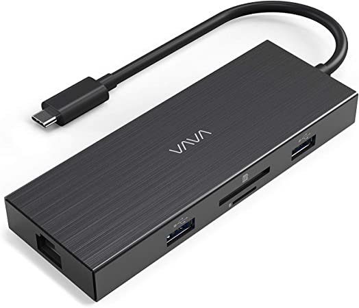 VAVA 4-in-1 USB C to Ethernet Adapter, 3USB 3.0 Ports USB C Hub, 1Gbps RJ45 Gigabit Ethernet LAN Network Adapter for MacBook Pro 2019/2018/2017, MacBook Air 2018, Surface Book 2 and More