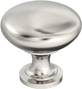 Amerock BP53005PN | Edona 1-1/4 inch (32mm) Diameter Polished Nickel Cabinet Knob | Kitchen Cabinet Hardware | Furniture Hardware | Drawer Handle