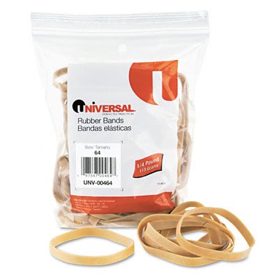 UNIVERSAL OFFICE PRODUCTS, Rubber Bands, Size 64, 3-1/2 x 1/4, 80 Bands 1/4 lb Pack