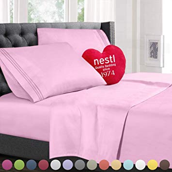 Twin XL Size Bed Sheets Set Lilac, Bedding Sheets Set on Amazon, 3-Piece Bed Set, Deep Pockets Fitted Sheet, 100% Luxury Soft Microfiber, Hypoallergenic, Cool & Breathable