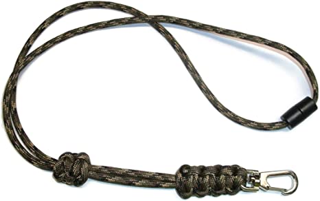 RedVex Paracord Cobra Neck Lanyard with Safety Break-Away and Adjuster - Metal Clip - Choose Your Color and Size-Woodland Camo-18