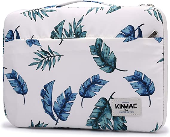 Kinmac 360° Protective Waterproof Laptop Case Bag Sleeve with Handle (15.6 inch, Banana Leaf)