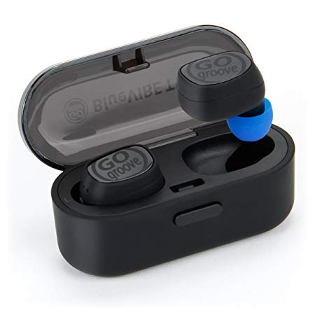 Wireless Earbuds Bluetooth Headphones by GOgroove - BlueVIBE TWS Mini Bluetooth Headset In-Ear with HD Mic, 15-Hour Battery Charging Travel Case, IPX5 Sweat Proof and Water Protection, & Easy Pairing