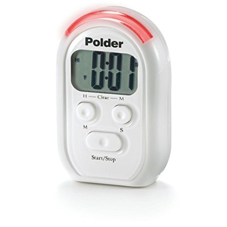 Polder Digital Timer with Vibrating, Audible, and Illuminated Alarm