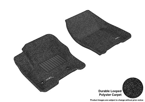 3D MAXpider Front Row Custom Fit Floor Mat for Select Ford Escape Models - Classic Carpet (Black)