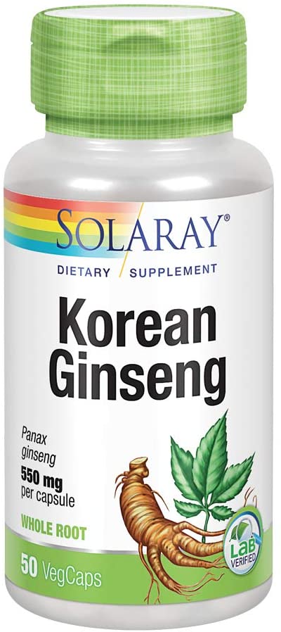 Solaray Korean Ginseng 550 mg | Healthy Stress, Energy & Physical Endurance Support | 50 VegCaps