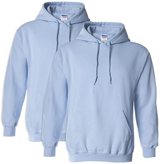 Gildan G18500 Heavy Blend Adult Unisex Hooded Sweatshirt S Light Blue - 2 Pack