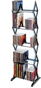 Atlantic Mitsu 5-Tier Portable Media Storage Rack – Protects & Organizes Prized Music, Movie & Video Games Collections, Smoke (Updated)