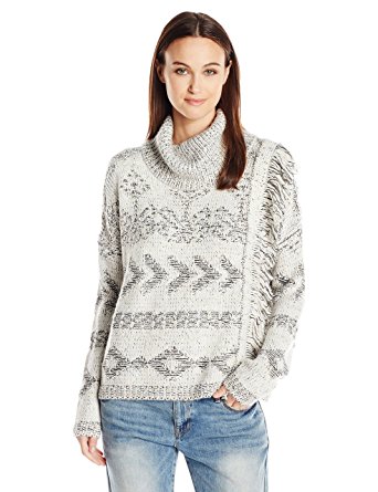 Lucky Brand Women's Fringe Turtleneck Sweater