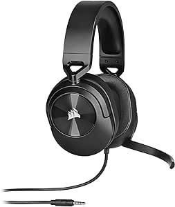 Corsair HS55 SURROUND Auriculares Multiplataforma Ligeros con Cable para Juegos - Sonido Envolvente Dolby 7.1 - Compatible con iCUE - PC, Mac, PS5, PS4, Xbox, Nintendo Switch, Móvil - Carbono