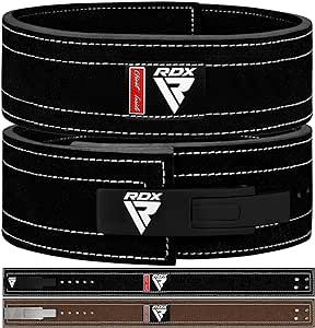 RDX Ceinture Musculation Levier Boucle, Approuvé IPL USPA, 10 Trous Réglables, 4” Ceinture Cuir Powerlifting 10mm Haltérophilie Weight Lifting Belt, Lombaire De Maintien, Fitness Gym Levage Deadlifts