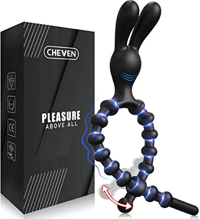 Adjustable Silicone Penis Rings with Bunny Ears for Clitoris Stimulation,CHEVEN Ultra Soft Stretchy Cock Ring Penis Ring for Longer Harder Stronger Erection,Male Sex Toys for Men Couples Pleasure