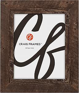 Craig Frames American Barn, 12x17 Picture Frame, Faux Barnwood, Brown Oak