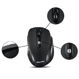 EagleTec MR5M2509 24GHz Wireless Optical Mouse Switchable DPI 1000150020005 Buttons 2 Programming Keys with Nano USB Receiver Black Color